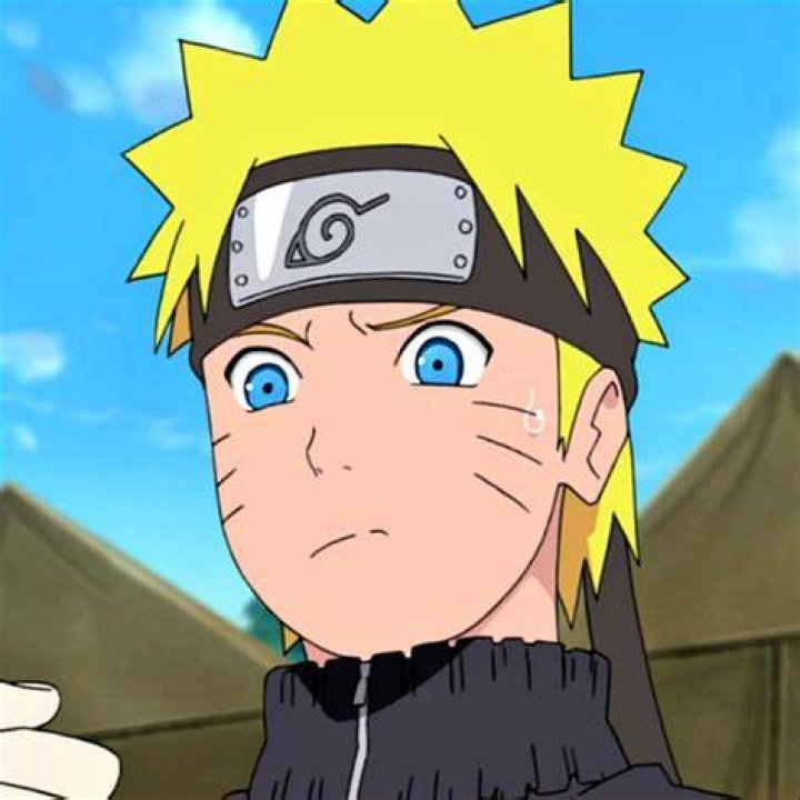 Naruto is looking up at the camera.