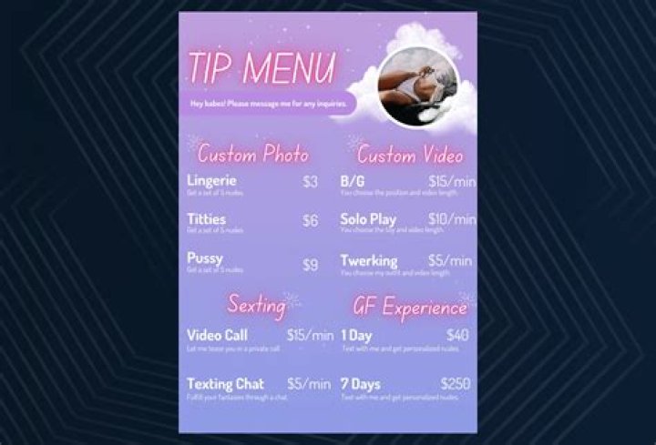 Onlyfans Menu Template